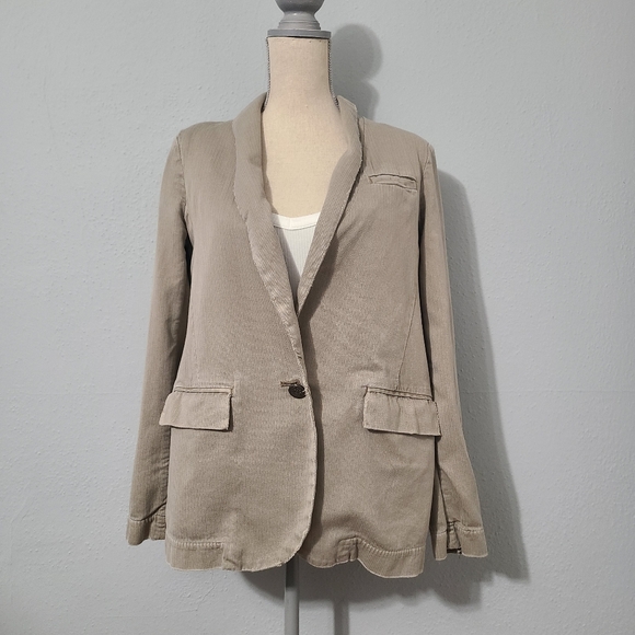 Free People‎ Cotton Distressed Blazer Size Med - Picture 1 of 16